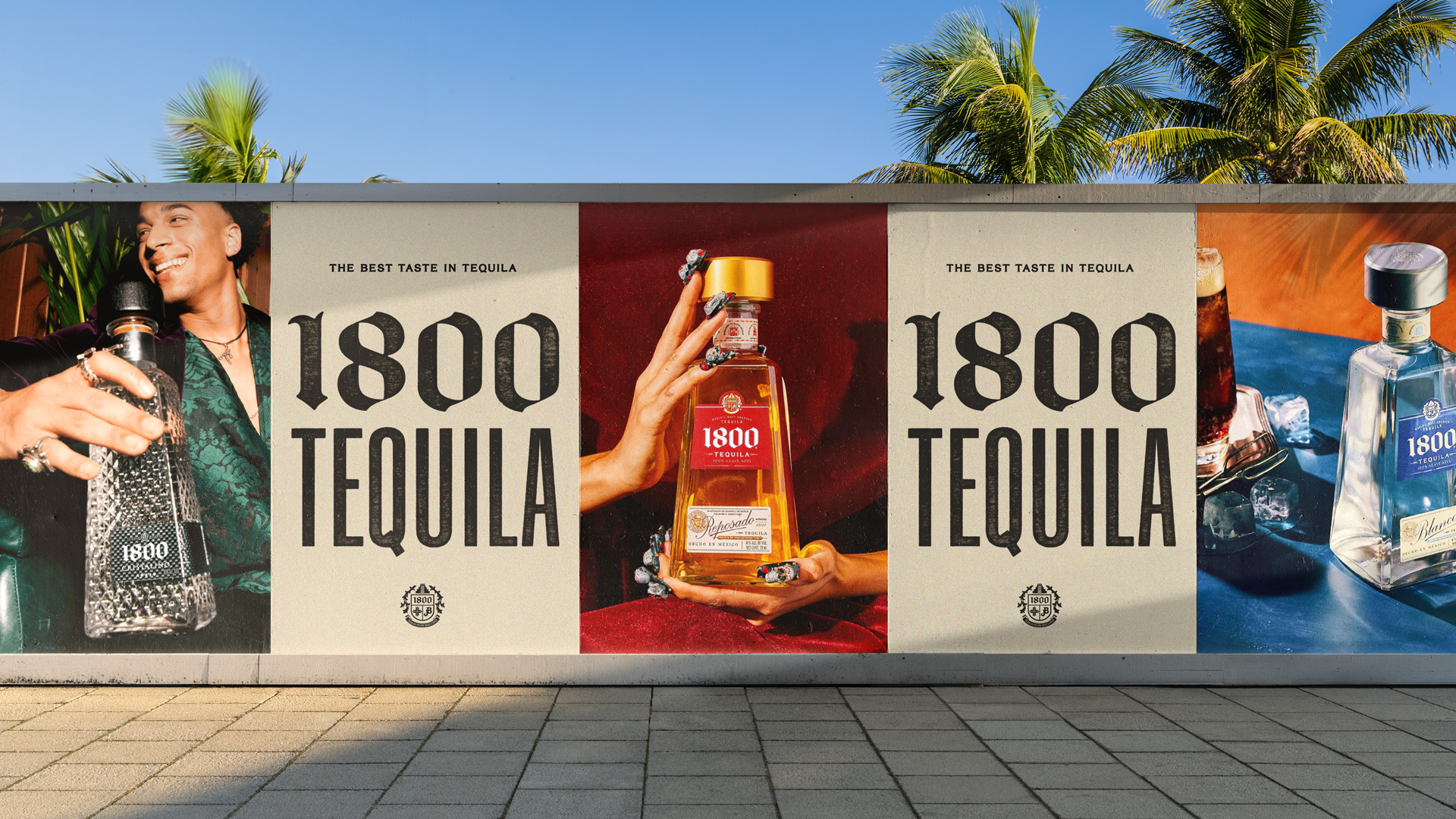 1800 Tequila wild posting with blackletter and condensed typography.