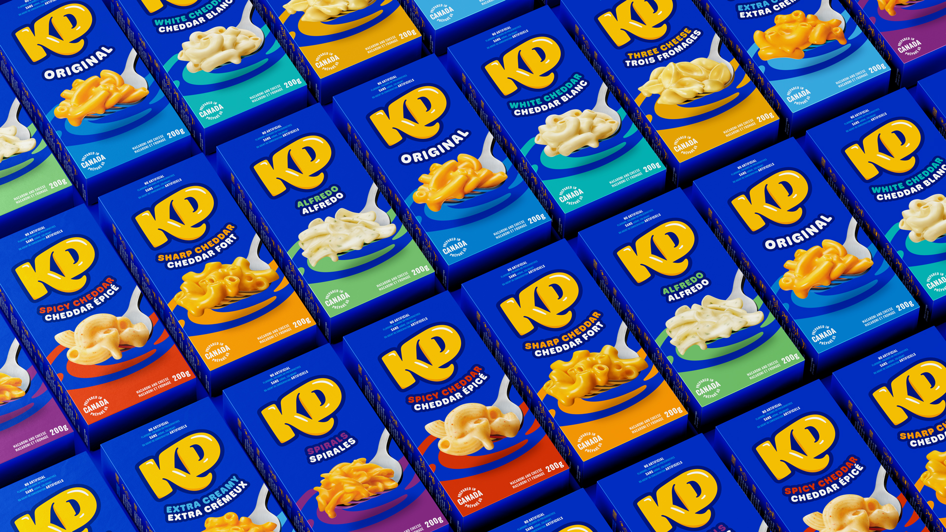 KD box redesign with flavor variations.